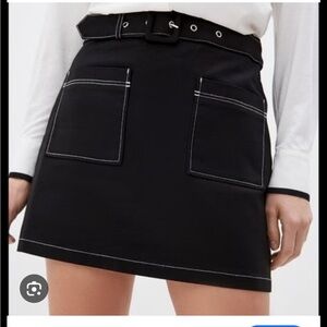 Maje Black Mini Skirt with Pockets
